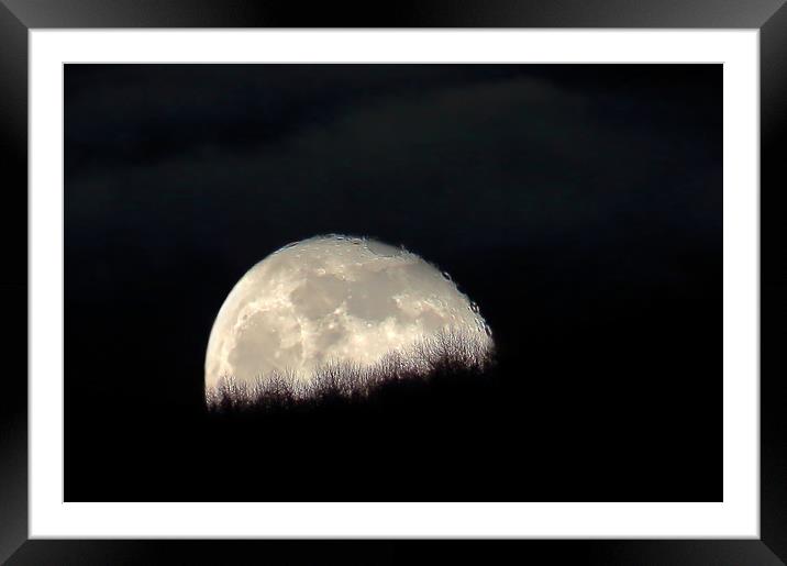 Cloudy Moon Rise Framed Mounted Print by Susan Snow