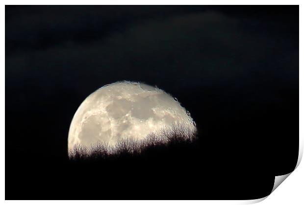 Cloudy Moon Rise Print by Susan Snow