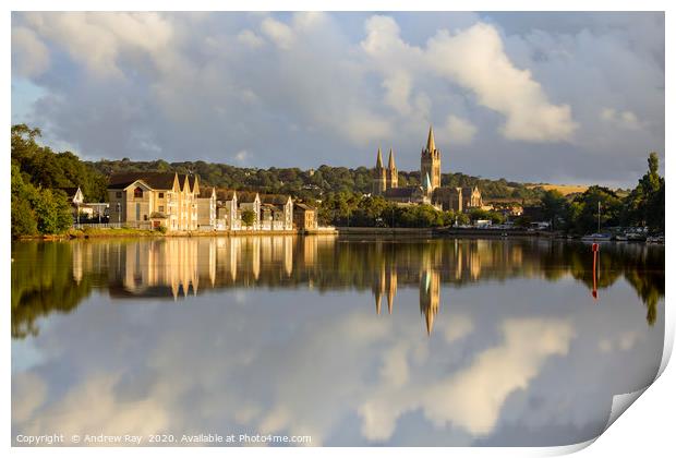 Truro River reflections Print by Andrew Ray