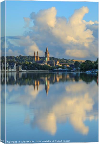Cloud reflections (Truro River) Canvas Print by Andrew Ray