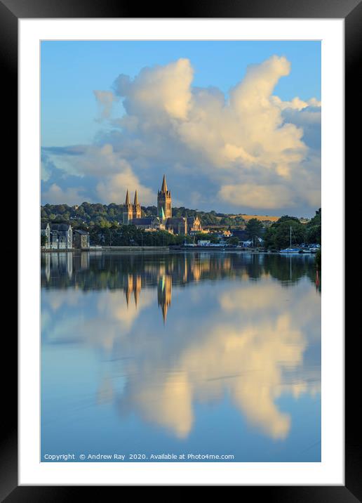 Cloud reflections (Truro River) Framed Mounted Print by Andrew Ray