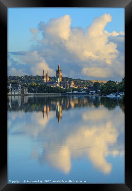 Cloud reflections (Truro River) Framed Print by Andrew Ray