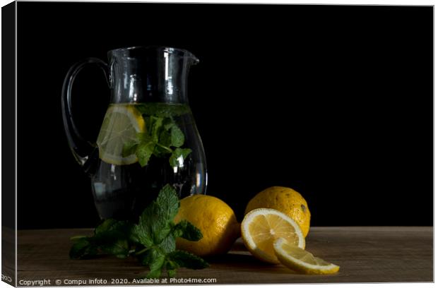 still life with lemonade made from lemon and mint Canvas Print by Chris Willemsen