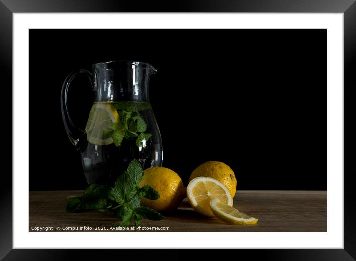 still life with lemonade made from lemon and mint Framed Mounted Print by Chris Willemsen