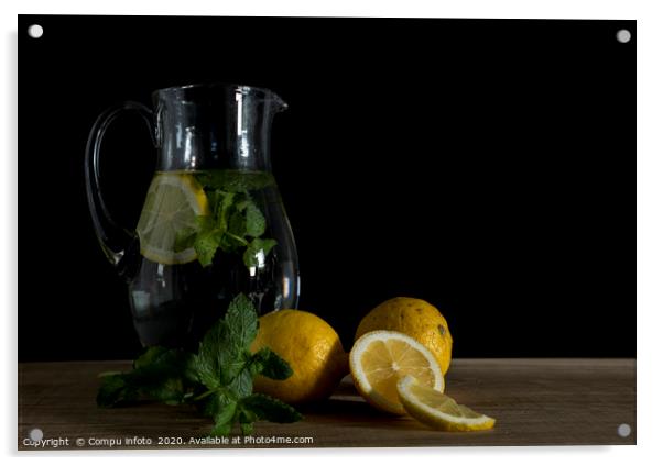 still life with lemonade made from lemon and mint Acrylic by Chris Willemsen