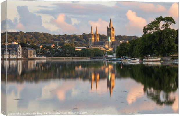 First light on Truro Cathedral Canvas Print by Andrew Ray