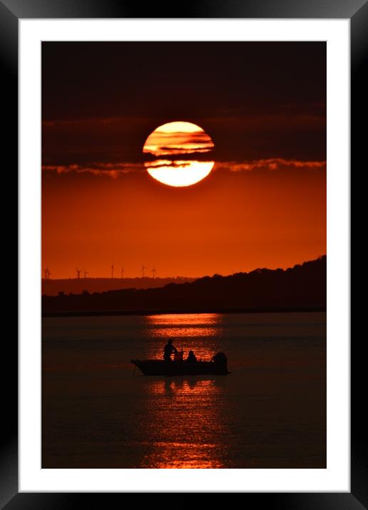 Sunset fishing Framed Mounted Print by Duane evans