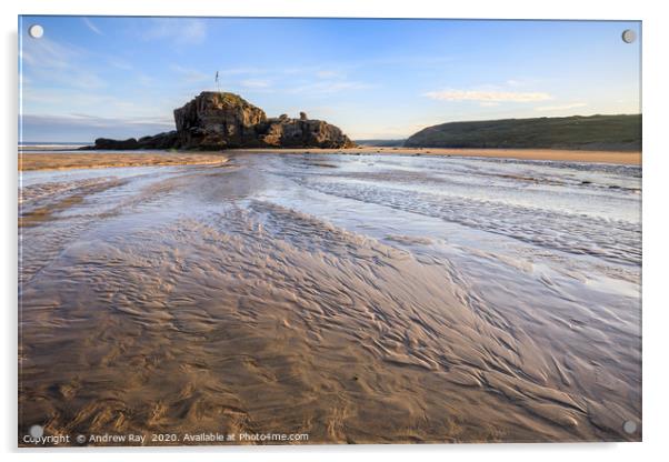 Sand ripples on Perranporth Beach Acrylic by Andrew Ray