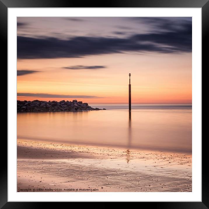 Dawn colour on Sea Palling Beach Framed Mounted Print by David Powley
