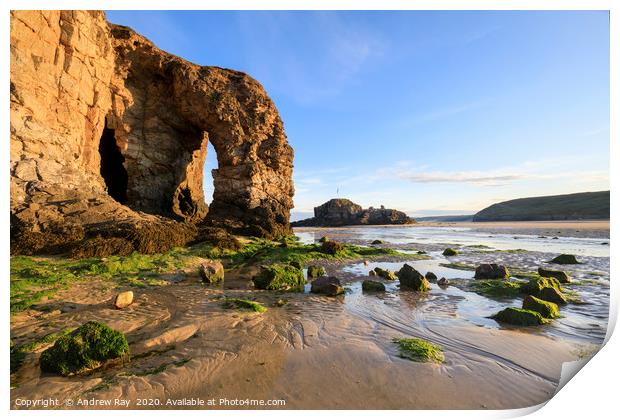 Arch view (Perranporth) Print by Andrew Ray