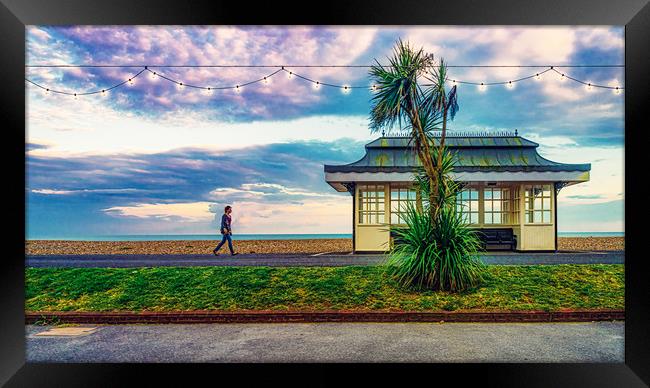 Afternoon Stroll In Worthing Framed Print by Chris Lord