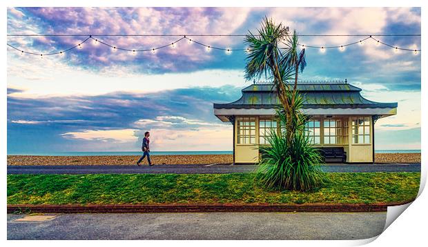 Afternoon Stroll In Worthing Print by Chris Lord