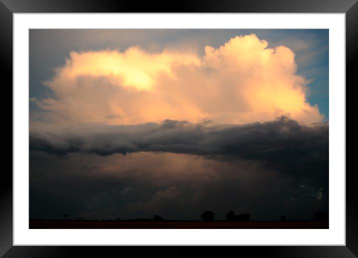 Sunlit cumulus cloud Framed Mounted Print by Simon Johnson