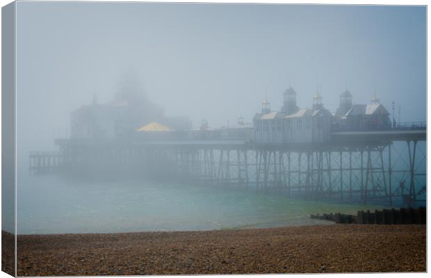 A Foggy Morning In Eastbourne Canvas Print by Chris Lord