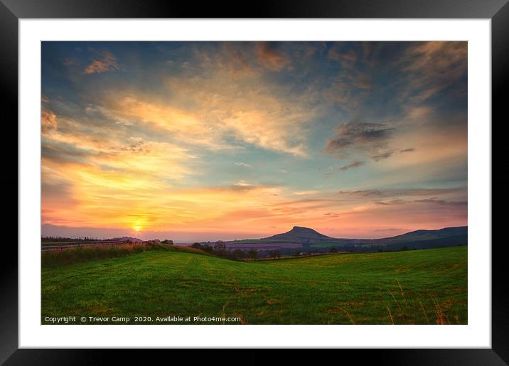 Sunset over Roseberry Framed Mounted Print by Trevor Camp