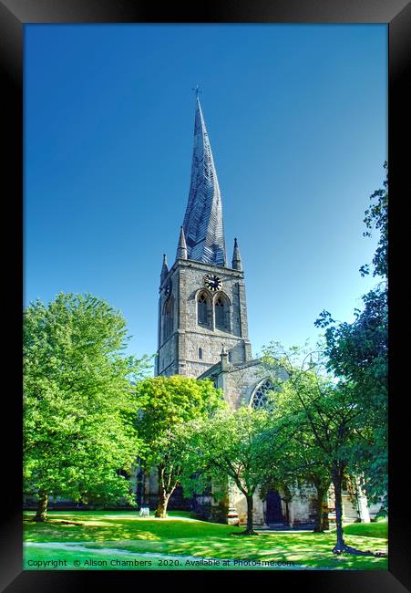 The Crooked Spire Chesterfield  Framed Print by Alison Chambers