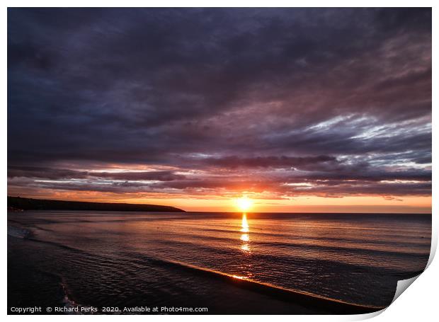 First light at Filey Print by Richard Perks