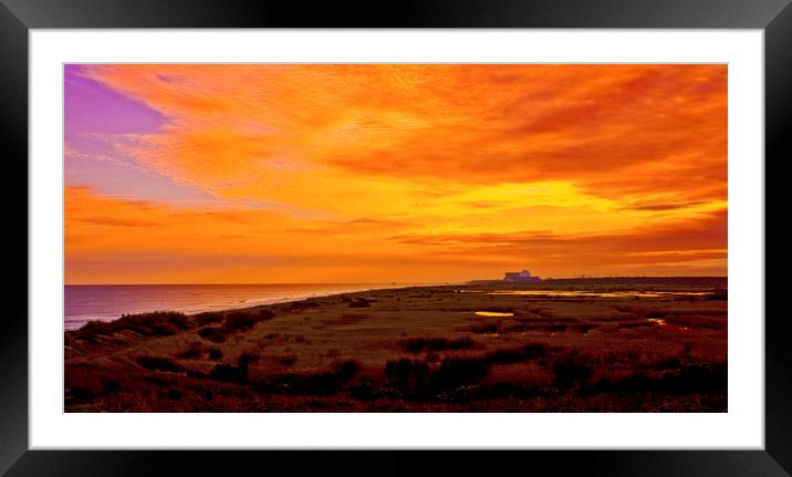 Sizewell power station on the Suffolk coast. Framed Mounted Print by Darren Burroughs