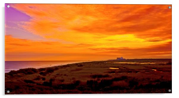 Sizewell power station on the Suffolk coast. Acrylic by Darren Burroughs