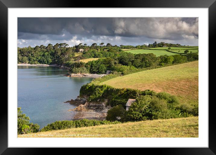Toll Point view (River Helford) Framed Mounted Print by Andrew Ray