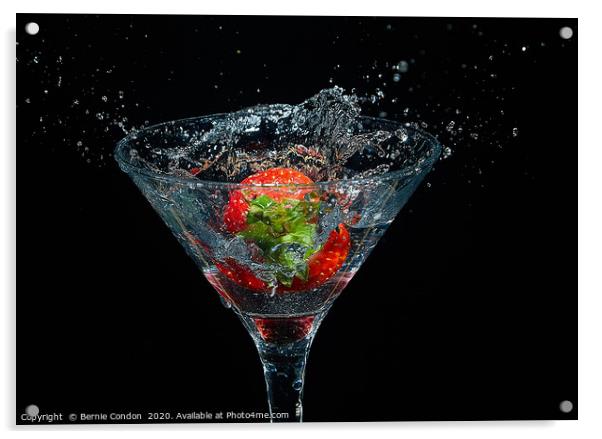 Strawberry Splash Acrylic by Bernie Condon