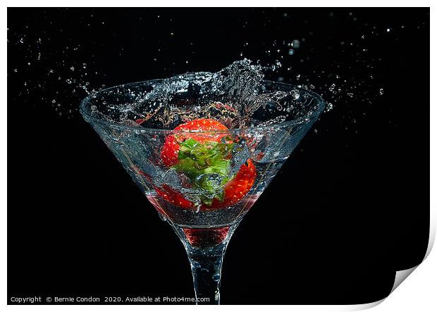 Strawberry Splash Print by Bernie Condon