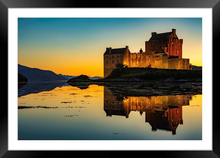 Sunset at Eilean Donan Castle, Highlands, Scotland Framed Mounted Print by Scotland's Scenery
