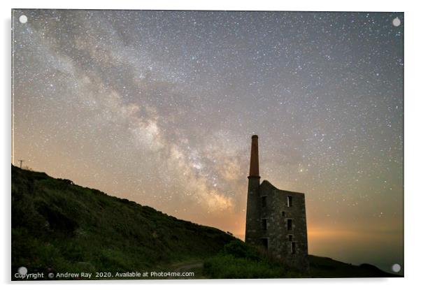 Milky Way over Wheal Prosper (Rinsey) Acrylic by Andrew Ray