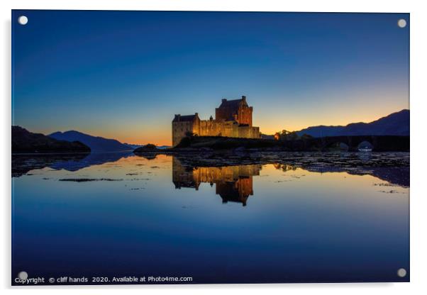 Sunset at Eilean Donan Castle, Highlands, Scotland Acrylic by Scotland's Scenery