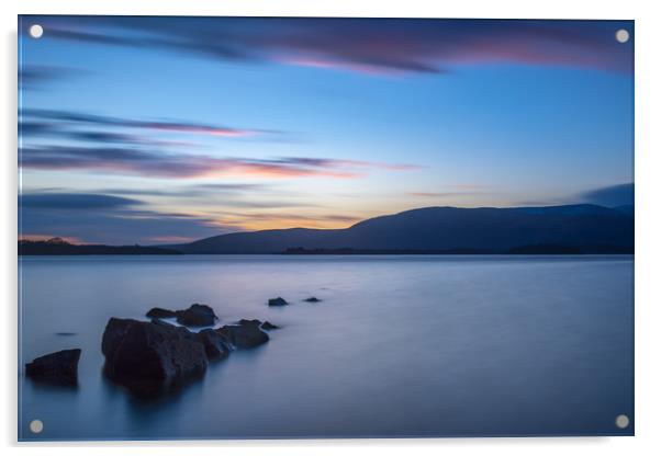 Sunset at Milarrochy Bay on Loch Lomond Acrylic by George Robertson
