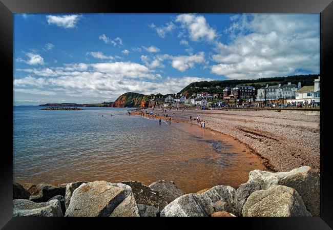 Sidmouth Seafront and Beach                        Framed Print by Darren Galpin