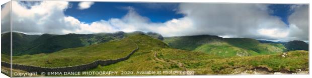 View from Hartsop Crag, Lake District Canvas Print by EMMA DANCE PHOTOGRAPHY