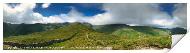 View from Hartsop Crag, Lake District Print by EMMA DANCE PHOTOGRAPHY