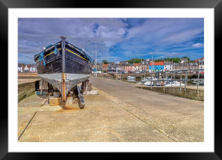 Anstruther Pier Framed Mounted Print by Valerie Paterson