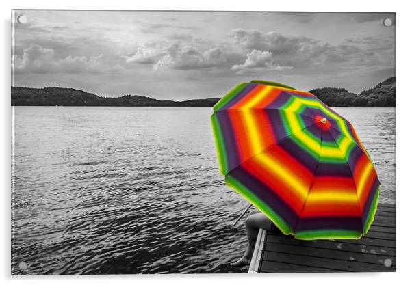 Standout Rainbow Umbrella  Acrylic by Blok Photo 