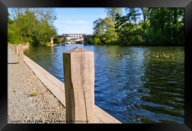 Mooring post on the River Bure, Wroxham Framed Print by Chris Yaxley