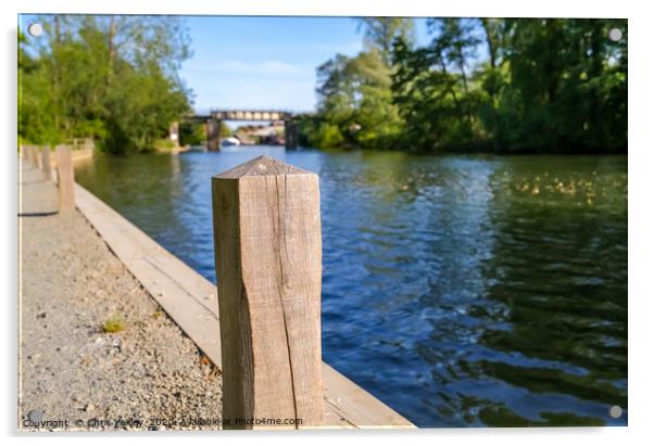 Mooring post on the River Bure, Wroxham Acrylic by Chris Yaxley