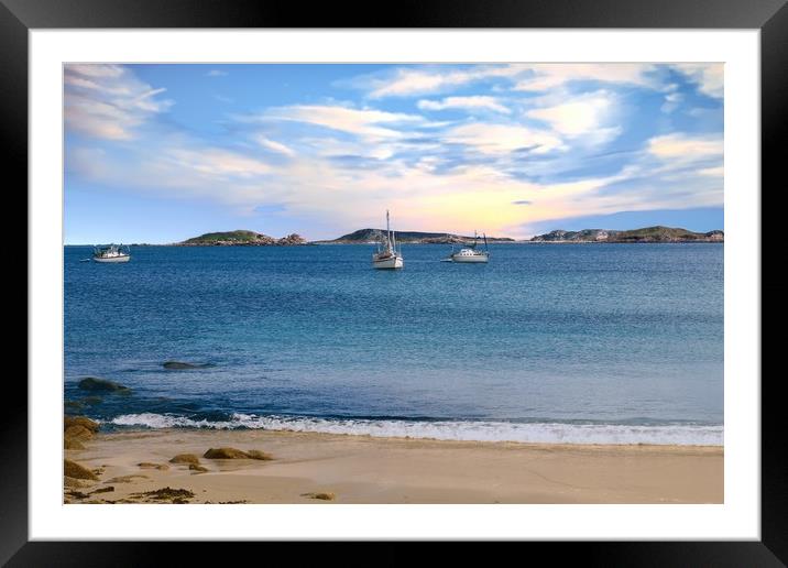 View from St Mary's to Samson, Scilly Isles Framed Mounted Print by Simon Marlow