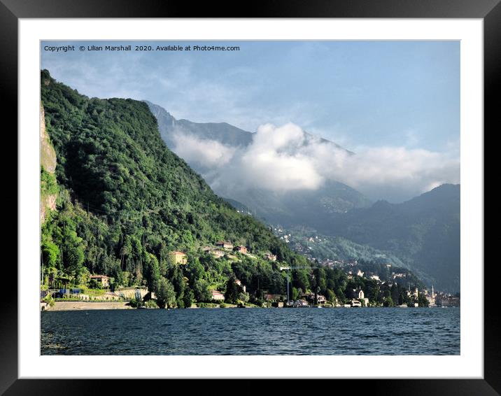 Lake Como coastline.  Framed Mounted Print by Lilian Marshall