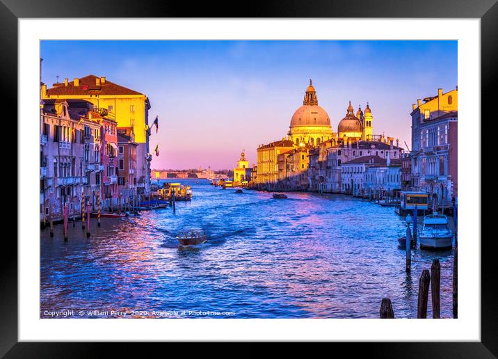 Colorful Grand Canal Salut Church Sunset Venice It Framed Mounted Print by William Perry