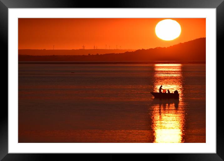 Sunset silhouette Framed Mounted Print by Duane evans