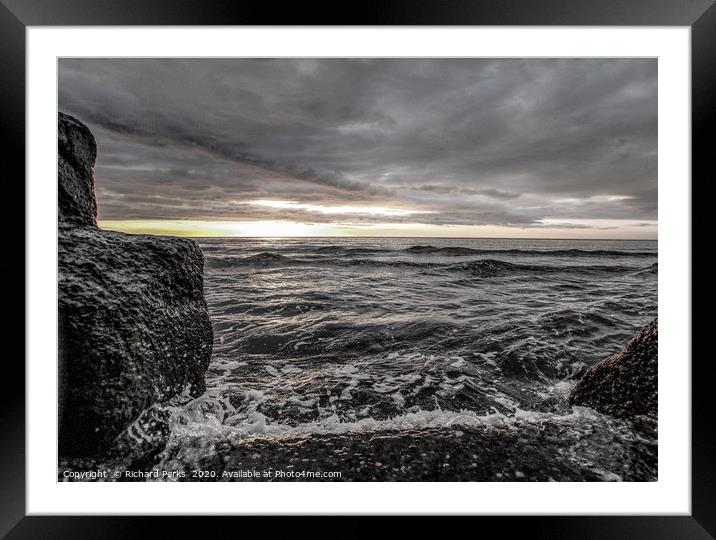 wild sea Framed Mounted Print by Richard Perks