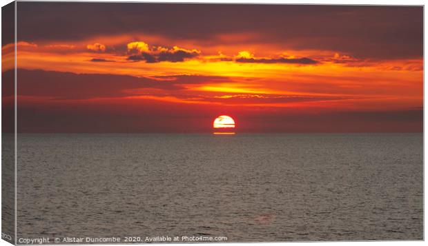 Sunrise over the Sea Canvas Print by Alistair Duncombe