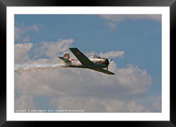 Fennec T 28 with contrails Framed Mounted Print by Jenny Hibbert