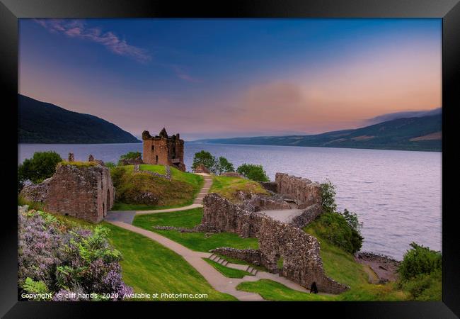 Castle Urquhart at sunset Framed Print by Scotland's Scenery