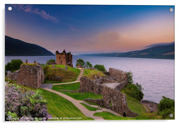 Castle Urquhart at sunset Acrylic by Scotland's Scenery