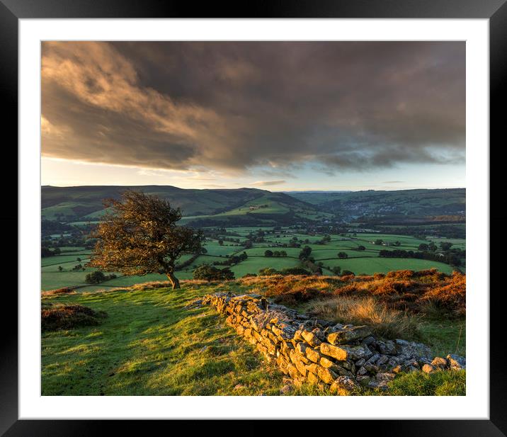 Peak District morning view, Hope valley. Framed Mounted Print by John Finney