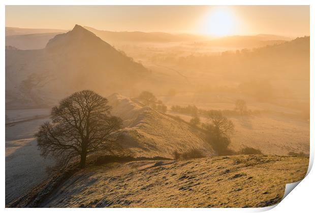 Parkhouse Hill sunrise from Chrome hill Print by John Finney