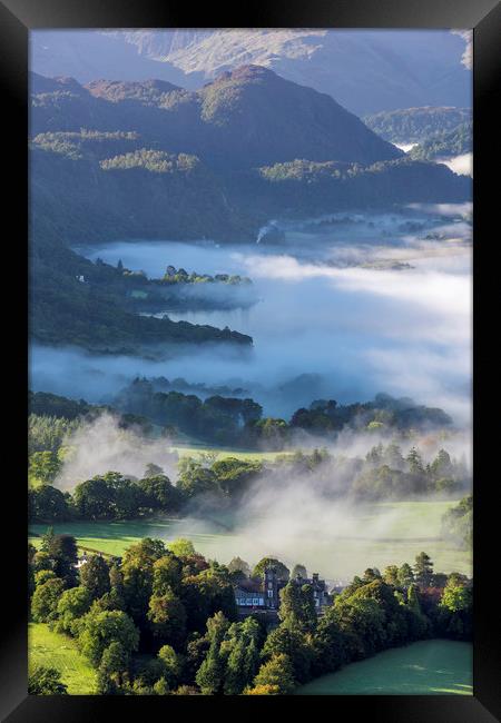 Castlerigg Manor to Grange Fell. Lake District  Framed Print by John Finney