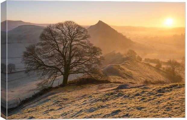 Parkhouse Hill sunrise from Chrome hill  Canvas Print by John Finney